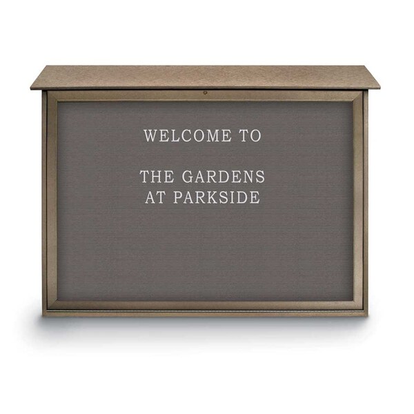 Indoor Enclosed Combo Board, 42"x32", Satin Frame/Blue & Amethyst